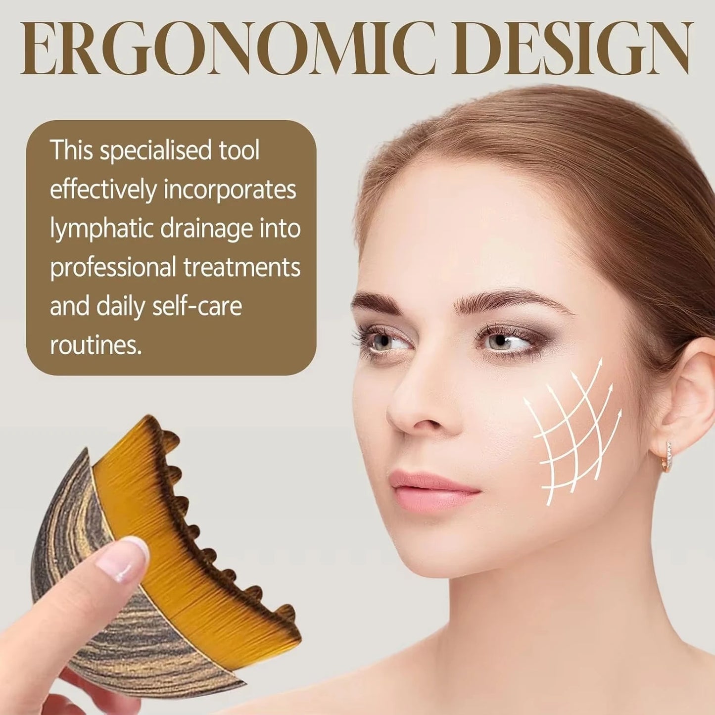 Facial Contour Massage Brush, Chin and Jawline Shaping, Reduces Puffiness, V-Line Massager, Chin Skin Shaping Tool.
