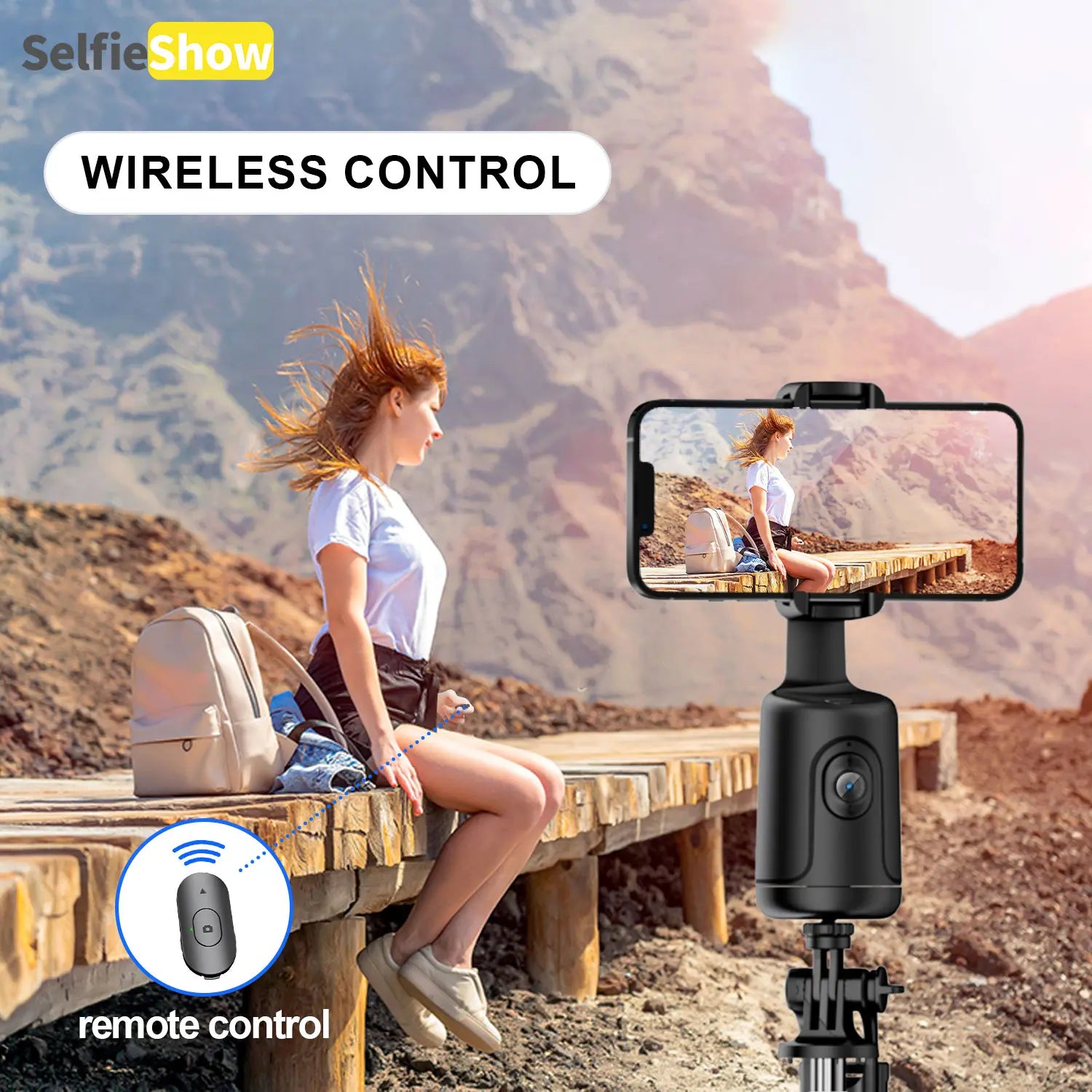 Smart AI Facial Recognition Phone Tripod, Selfie Stand, Remote Tripod, 360° Pan & Tilt, Panoramic Tracking & Stabilization for Home & Outdoor Use #GLOBAL PICKS
