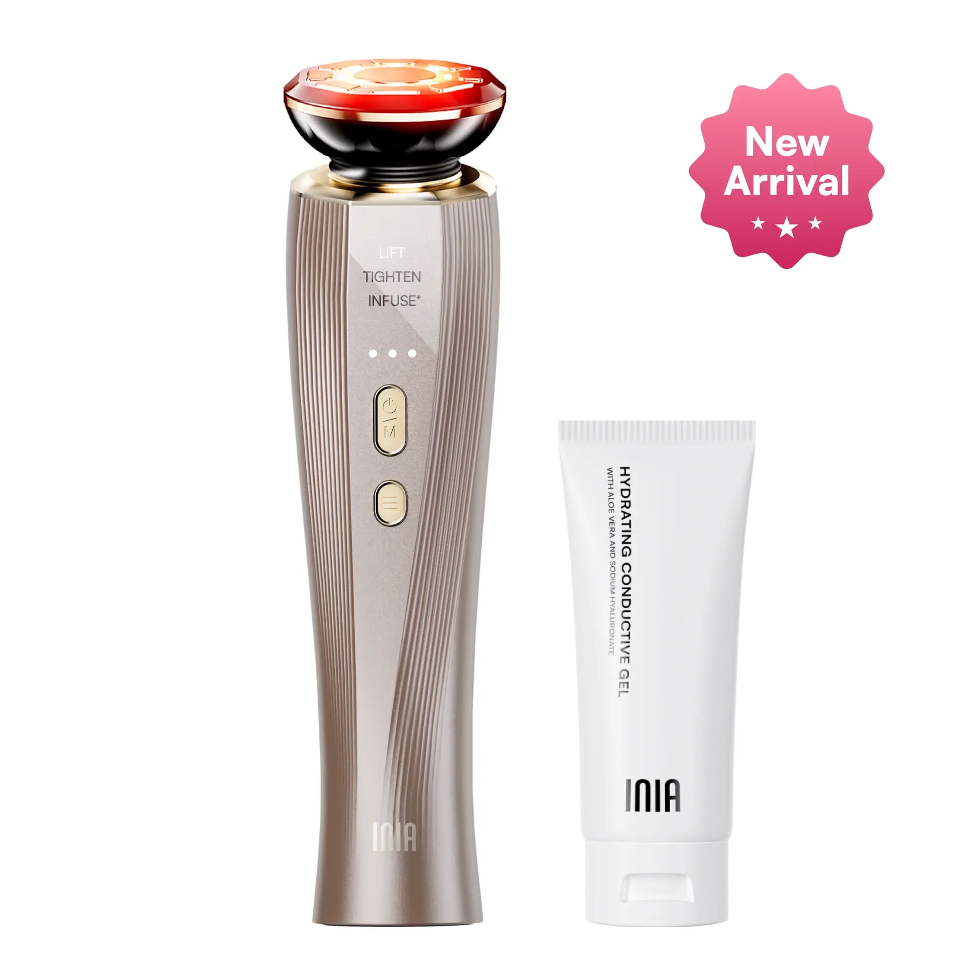 [New Color Drop] INIA FLARE All-In-One Facial Beauty Device, 3-In-1 Facial Massager Beauty Device for Face and Neck Skin Rejuvenation Lifting/ Tightening/ Infusing, Summer Beauty Gift Ideas
