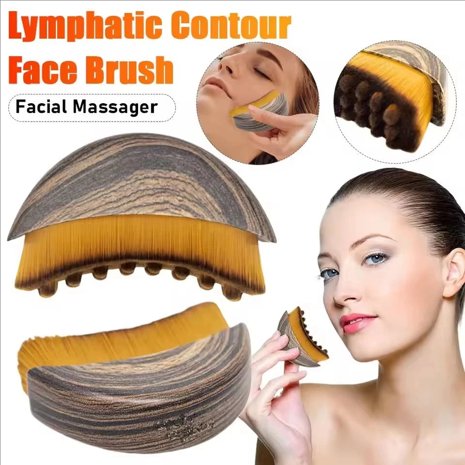 Facial Contour Massage Brush, Chin and Jawline Shaping, Reduces Puffiness, V-Line Massager, Chin Skin Shaping Tool.