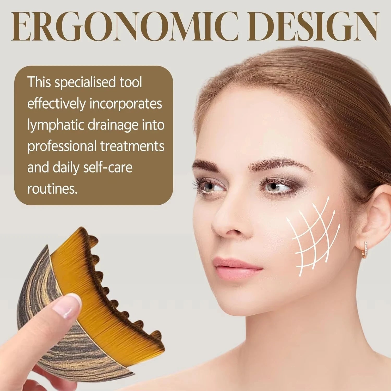 Facial Contour Massage Brush, Chin and Jawline Shaping, Reduces Puffiness, V-Line Massager, Chin Skin Shaping Tool.