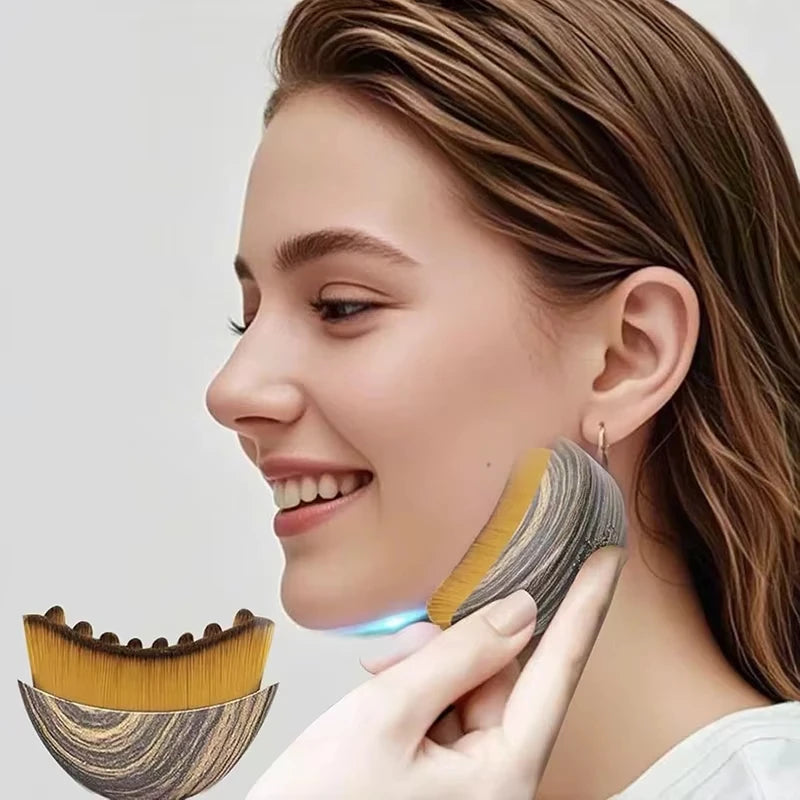 Facial Contour Massage Brush, Chin and Jawline Shaping, Reduces Puffiness, V-Line Massager, Chin Skin Shaping Tool.