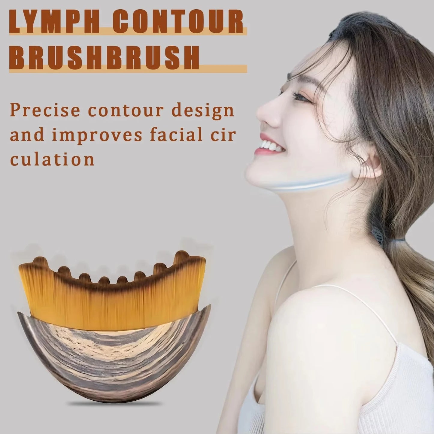 Facial Contour Massage Brush, Chin and Jawline Shaping, Reduces Puffiness, V-Line Massager, Chin Skin Shaping Tool.