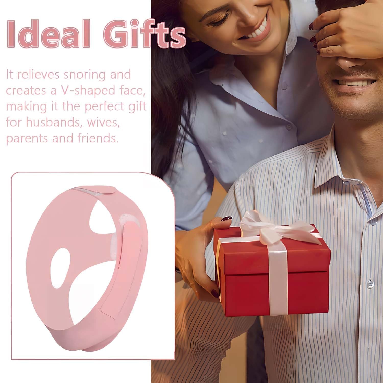 Face Lifting Strap,V-Line Lifting Chinstrap for Sleeping(Pink)